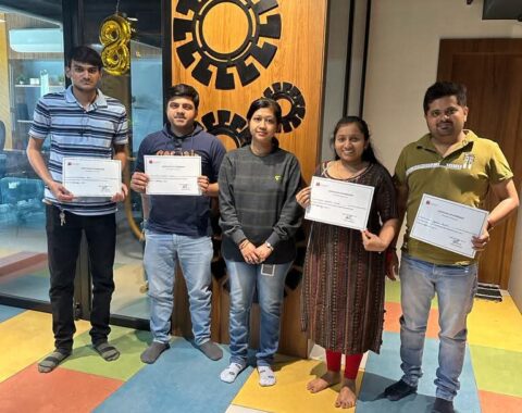 Graduates with certificates from TCCI's computer training institute Ahmedabad.