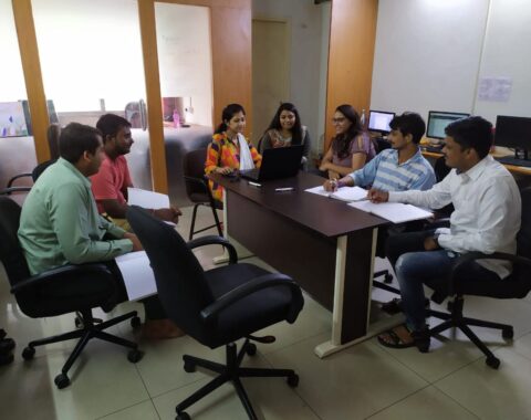 Expert faculty member guiding students during C++ training at TCCI.