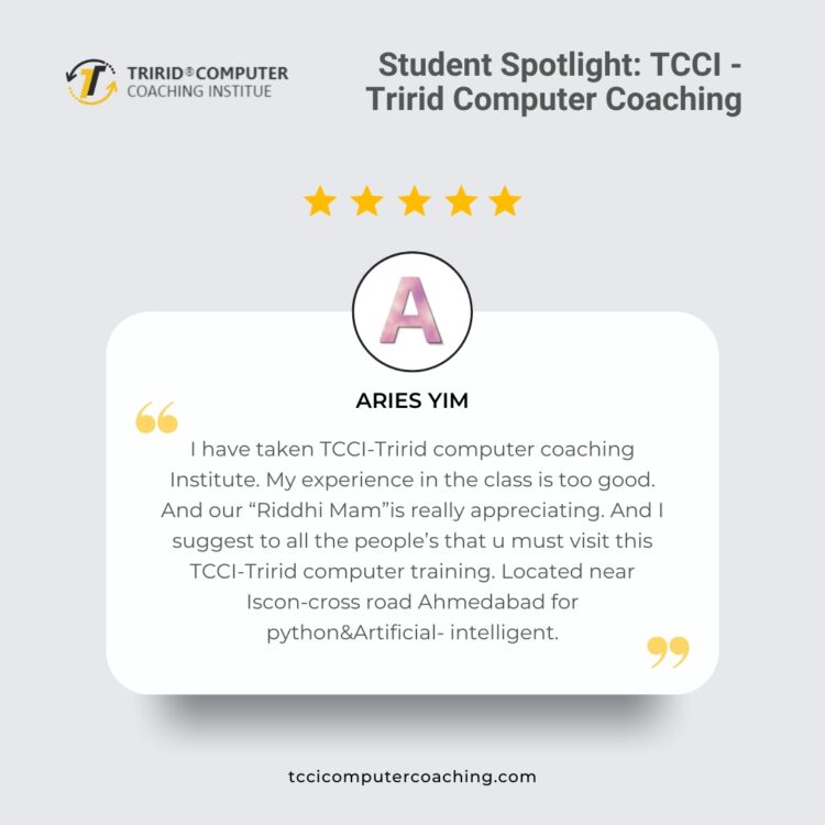 Student Spotlight - TCCI - Tririd Computer Coaching Institute