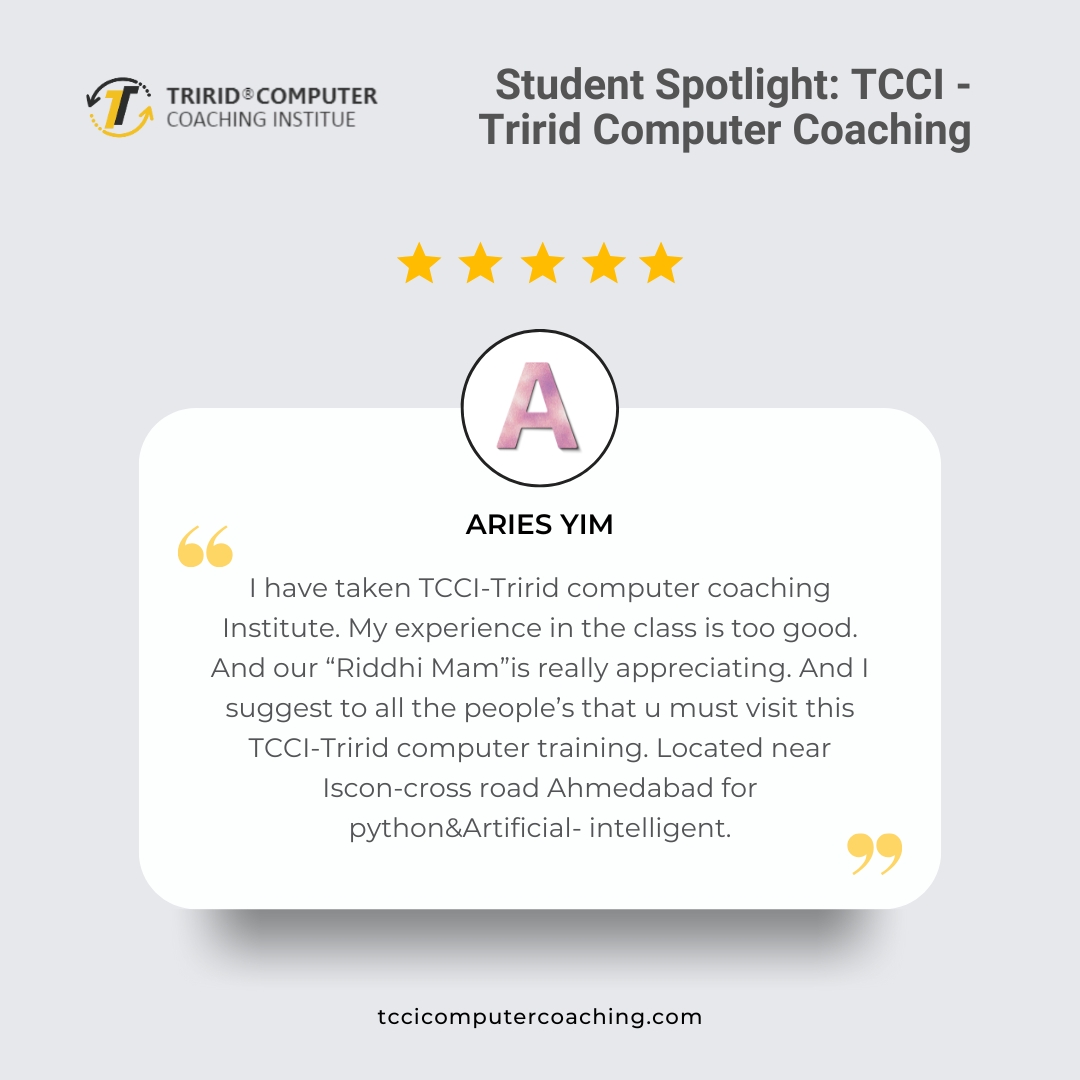 Student Spotlight - TCCI - Tririd Computer Coaching Institute