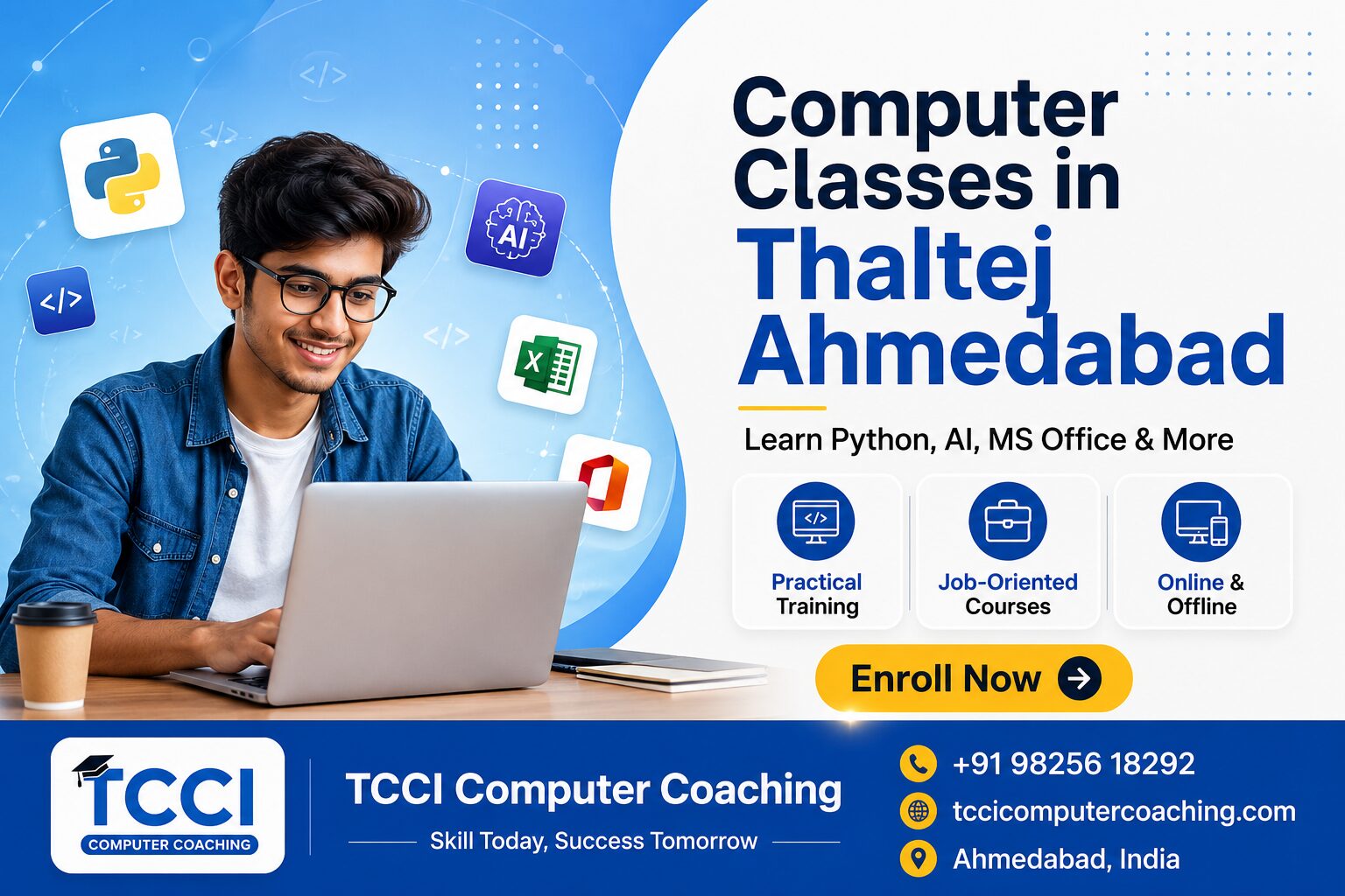 Best Computer Classes in Thaltej Ahmedabad | TCCI
